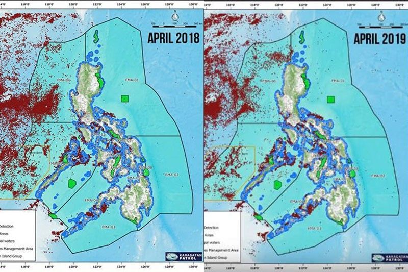 Satellite imagery shows foreign vessels getting near Philippine coastline