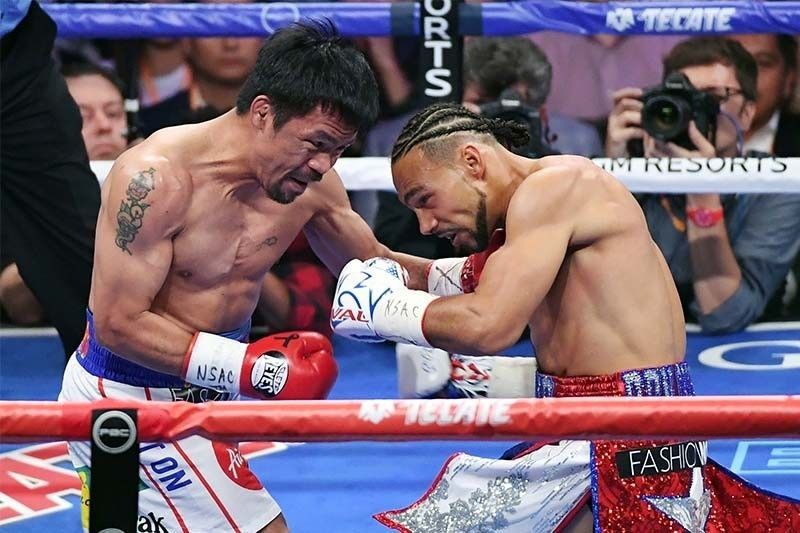 Pacquiao trunks in Thurman bout fetches over P1M in auction