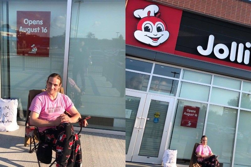 Man lines up outside Jollibee in Canada days ahead of opening