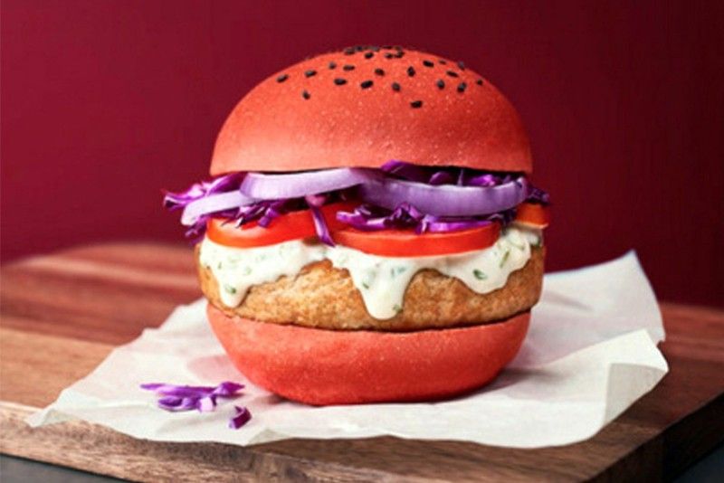 A red burger with a Thai twist