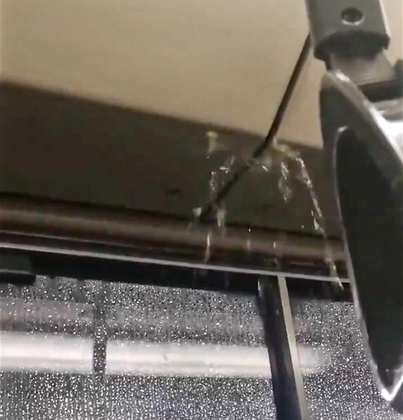 MRT-3 train ceiling leaks during downpour