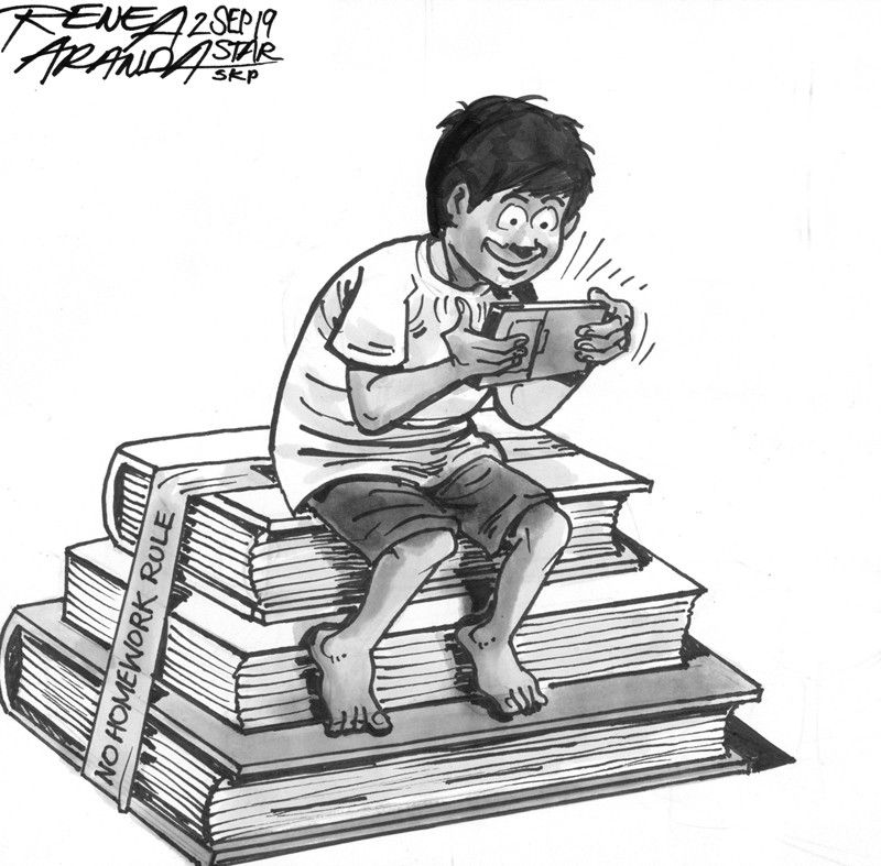 no homework policy editorial cartoon