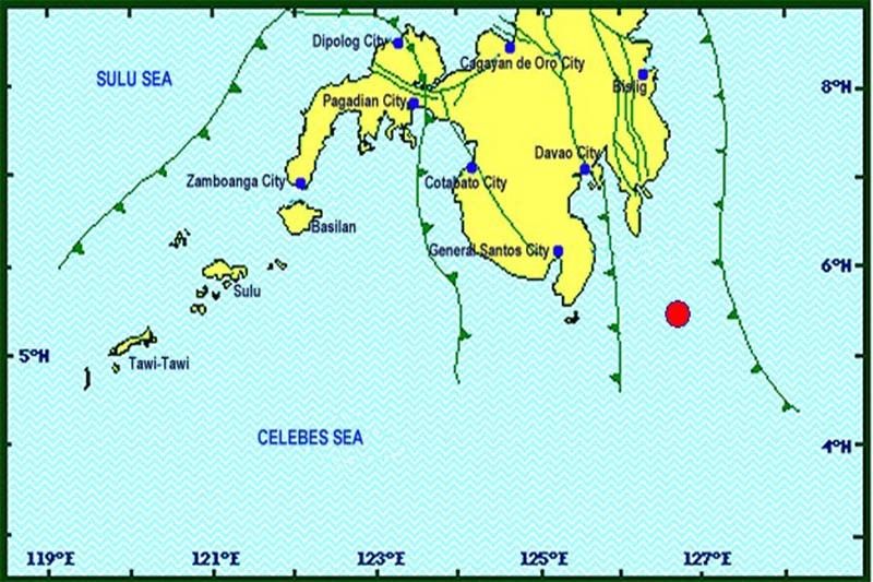 Magnitude 6.4 quake strikes waters off Davao Occidental