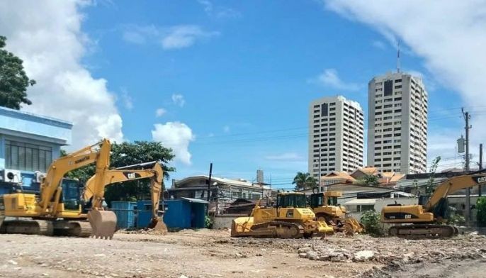 Excavation at Capitol compound:Backfilling almost complete