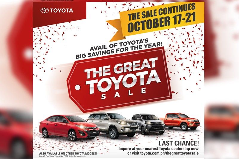 Toyota's biggest clearance sale for 2019 extended this weekend