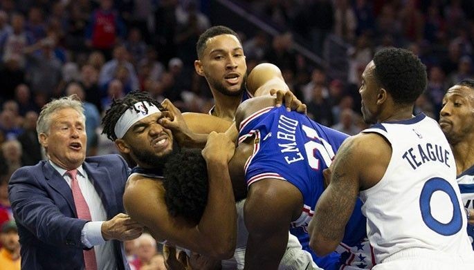 Embiid, Towns pinatawan ng 2-game ban