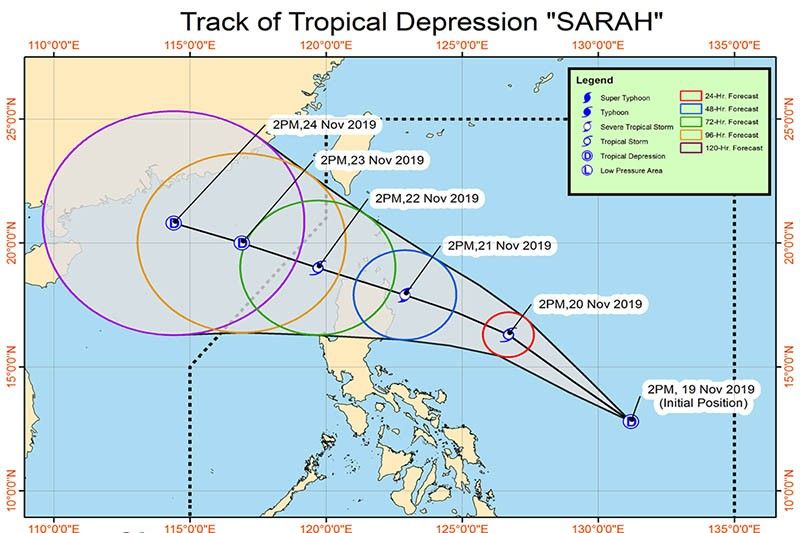 LPA off Bicol region now Tropical Depression Sarah