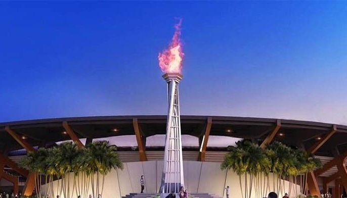 Yes, torch lighting at opening was taped