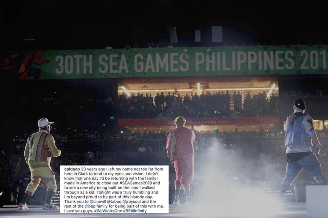 Apl.de.ap posts sentimental message after SEA Games performances