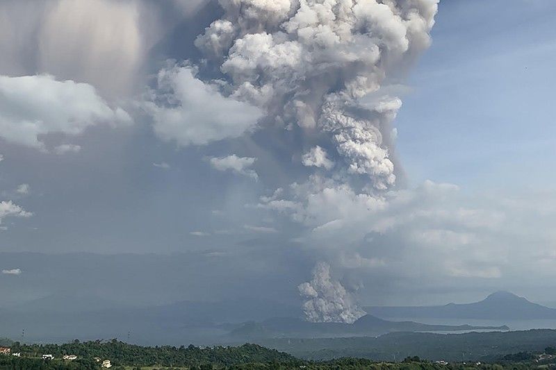 Taal volcano eruption on January 12, 2020.