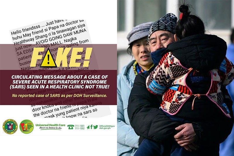 DOH debunks false text message claiming SARS case in Philippines