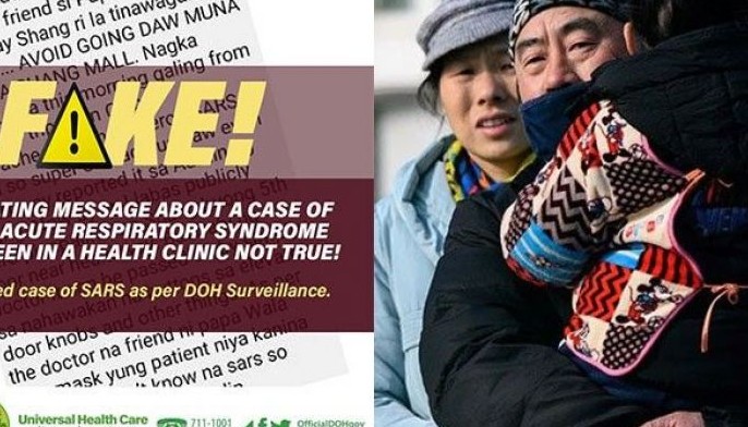 DOH debunks false text message claiming SARS case in Philippines