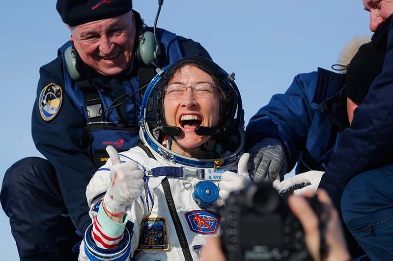 US astronaut returns to Earth after longest mission by woman