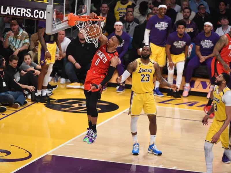 Westbrook's 41 points propel 'small-ball' Rockets past Lakers