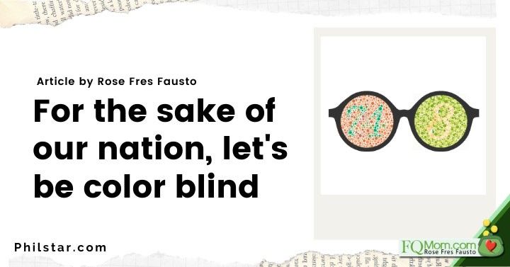 For the sake of our nation, letâs be color blind