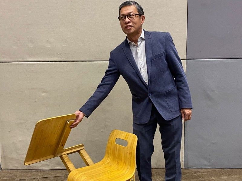 Cebuano inventor develops sustainable armchair for schools