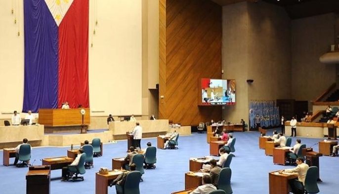This photo taken March 23, 2020 shows the House of Representatives in a special session to tackle proposed measures to grant President Rodrigo Duterte with additional powers to address the COVID-19 pandemic.