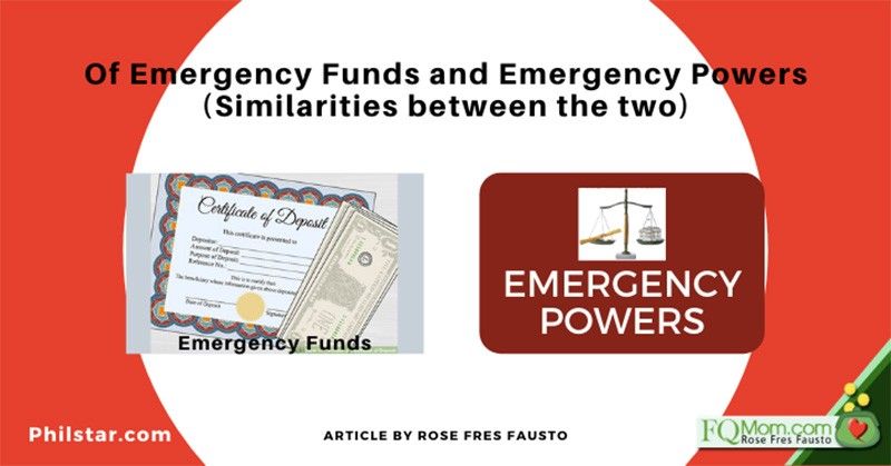 Of emergency funds and emergency powers (Similarities between the two)