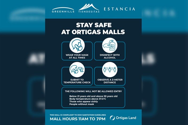 Ortigas Malls reopens, implements stringent sanitation measures