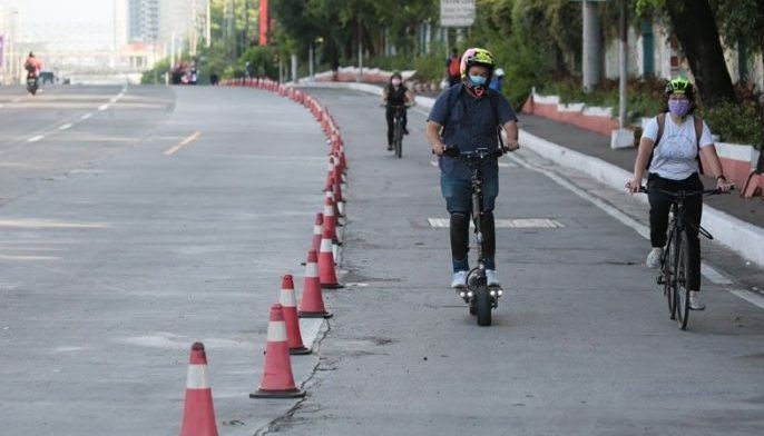 MMDA holds dry run for bicycle lane on EDSA Philstar