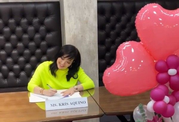 Kris Aquino explains why sheâ��s not wearing face mask at contract signing