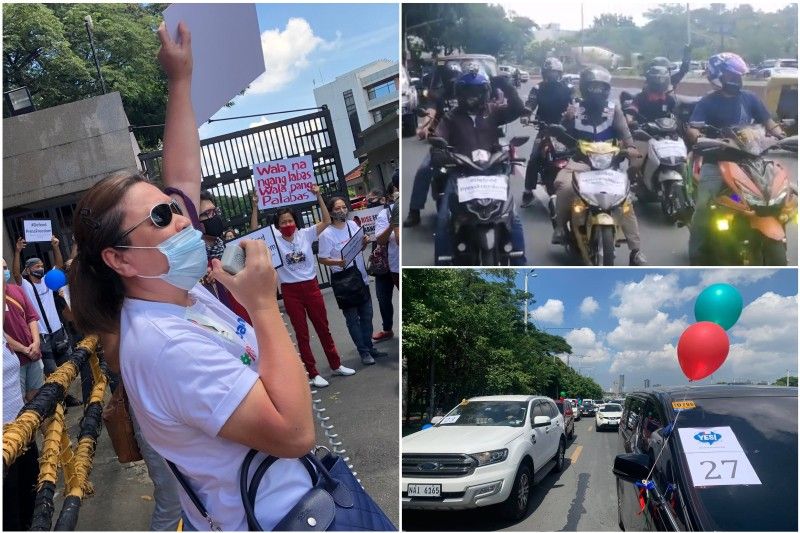 ABS-CBN workers, supporters nag-caravan bago desisyunan ng Kamara ang prangkisa