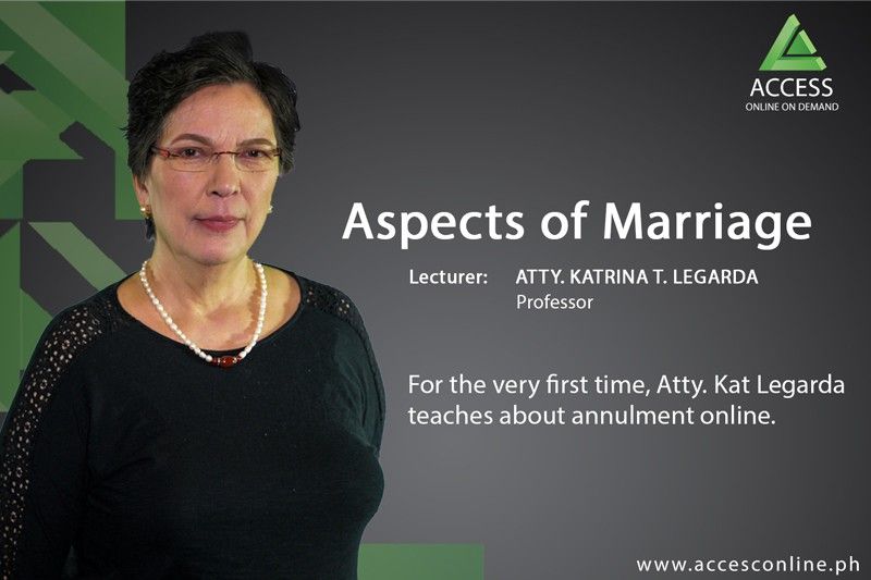 Atty. Katrina Legarda explains annulment in online course