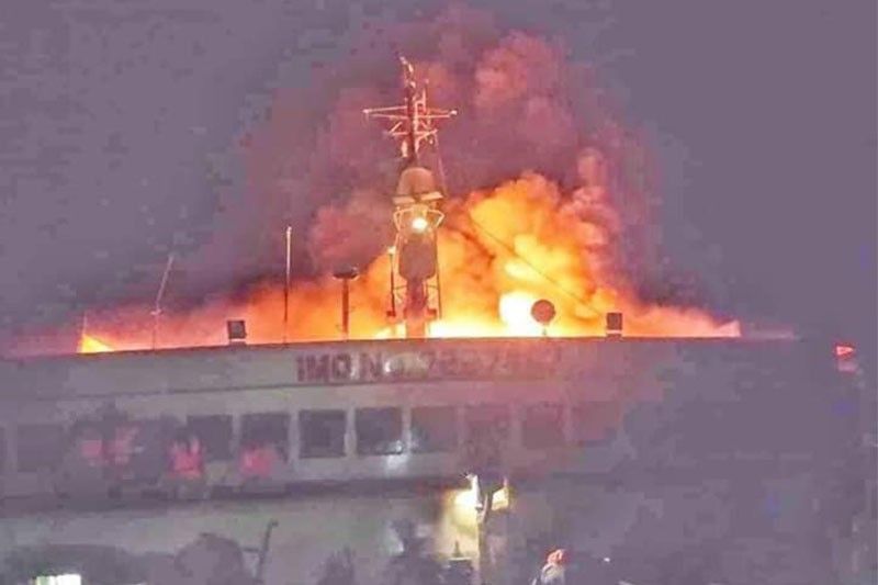 Passengers, crew rescued after ship catches fire near Cebu