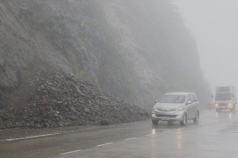 Rains trigger landslide