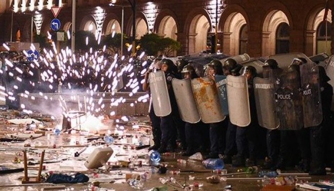 At least 55 people hurt as showdown in Bulgaria takes violent turn