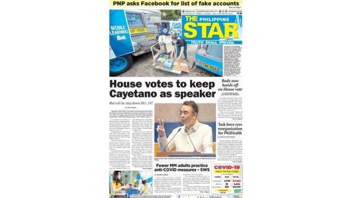 The Star Cover For October 1 2020 Philstar Com