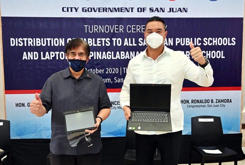 San Juan, DICT distribute gadgets to students