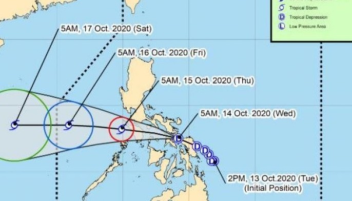 Tropical Depression Ofel maintains strength, moves west-northwestward
