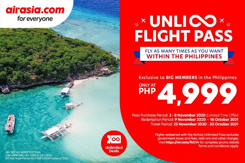 Available today: AirAsia's unlimited flight pass for Filipinos as travel restrictions ease