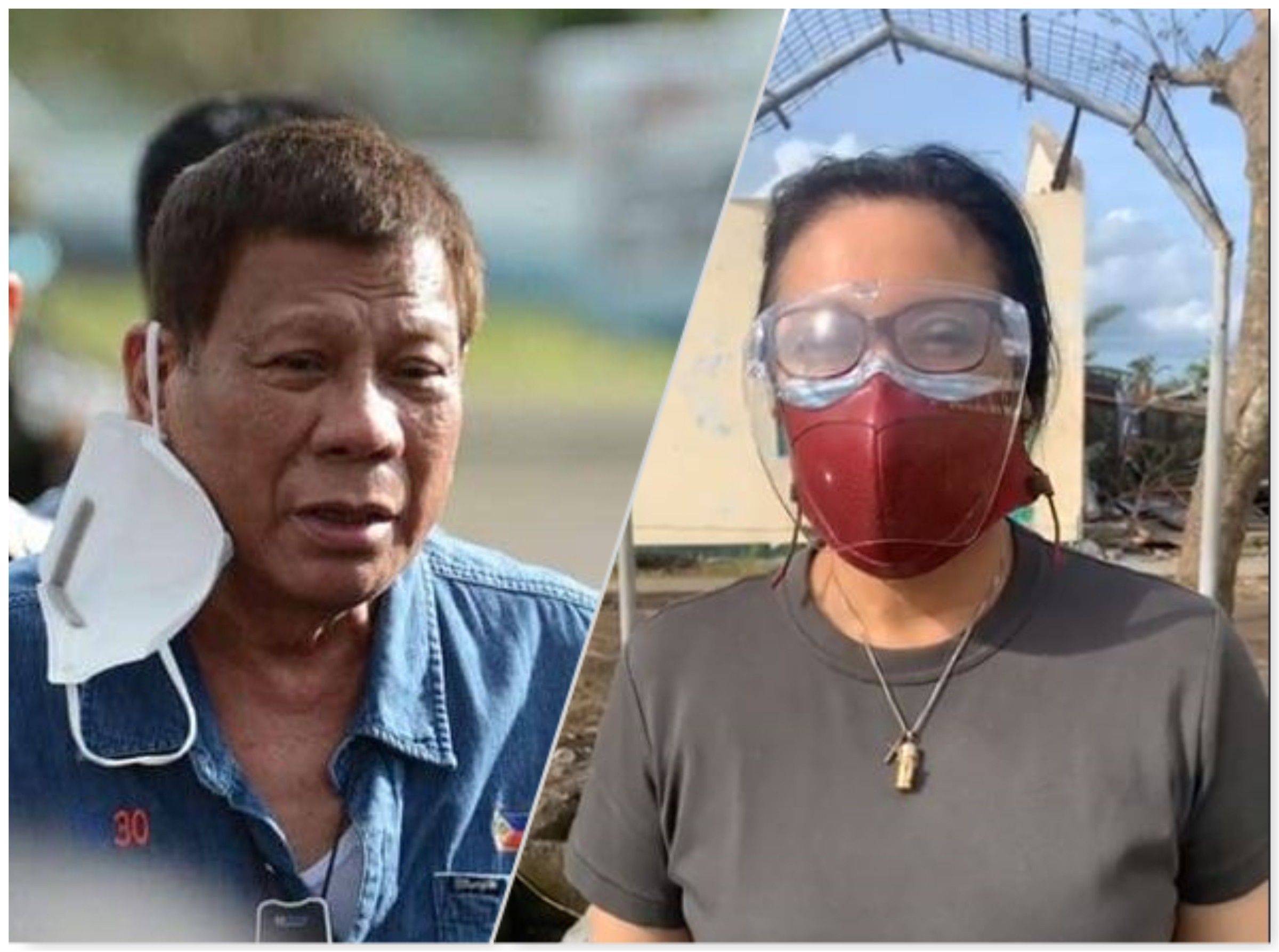 Duterte, Robredo make separate visits to cyclone Rolly-hit areas in Bicol region