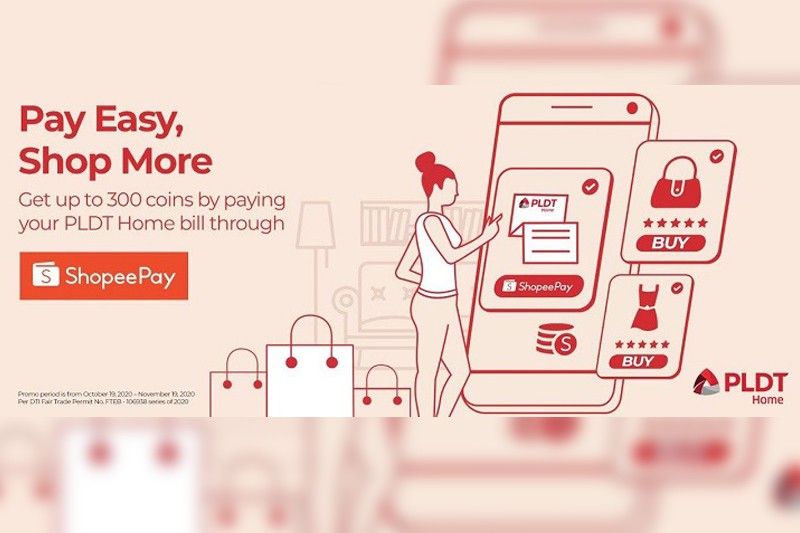 Get as much as 300 Shopee coins when you pay PLDT Home bills via ShopeePay