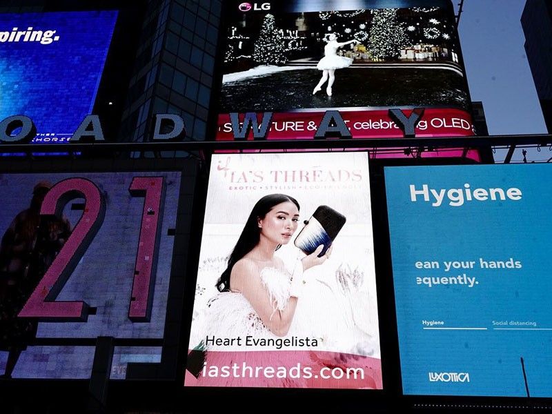 'Still can't believe': Heart Evangelista surprised with billboard in New Yorkâ��s Times Square