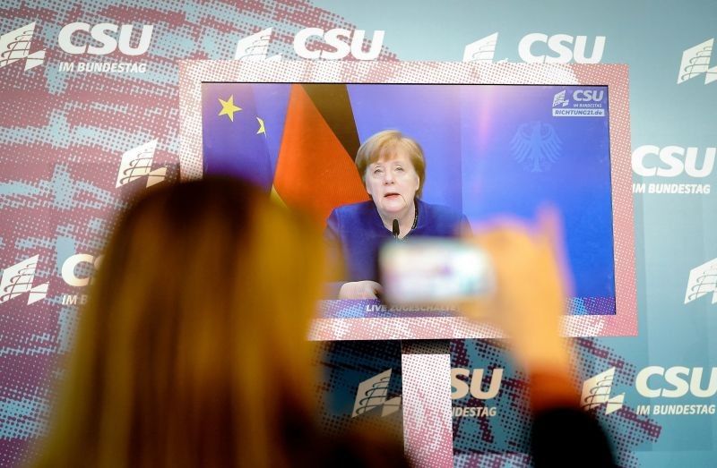 Angela Merkel and the Christian Social Union's parliamentary group