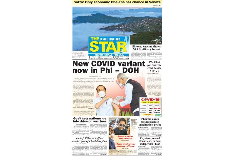 The STAR Cover (January 14, 2021) | Philstar.com