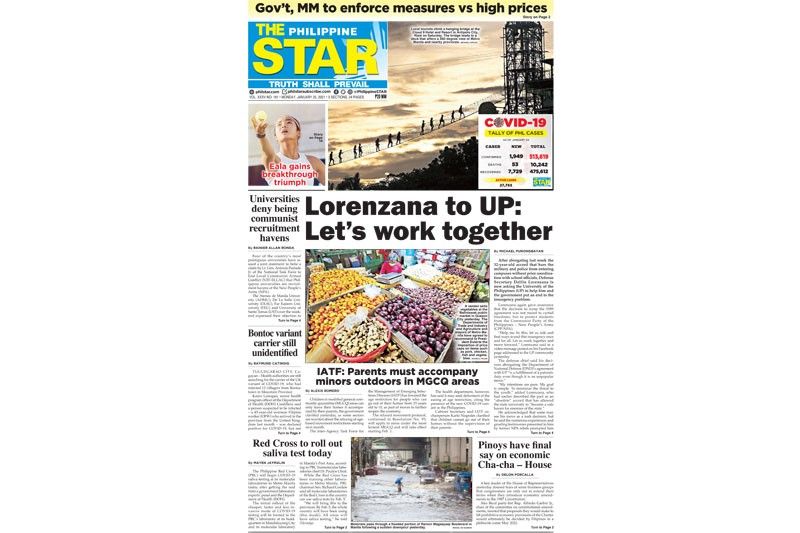 The Star Cover January 25 2021 Philstar Com