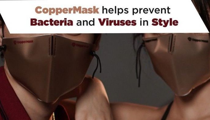 Coppermask helps prevent bacteria and viruses in style
