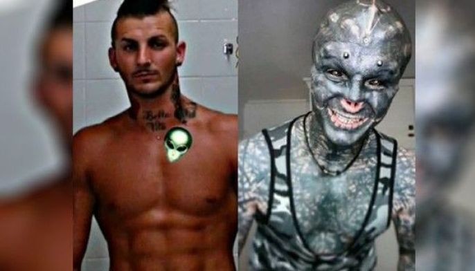 Man fulfills dream to turn into 'alien'