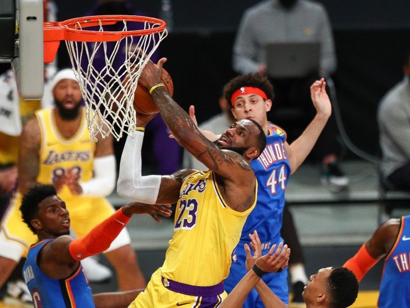 LeBron shines as injury-hit Lakers outlast Thunder in OT