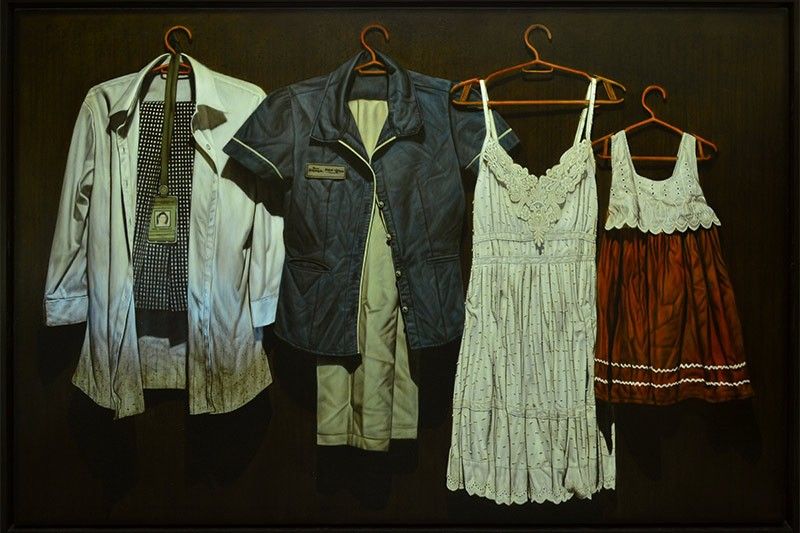 Hyperrealist artist visualizes women in family through garments