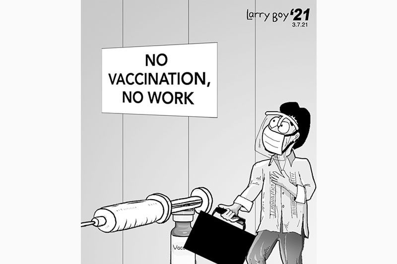 EDITORYAL - â��No vaccination, no workâ�� policy