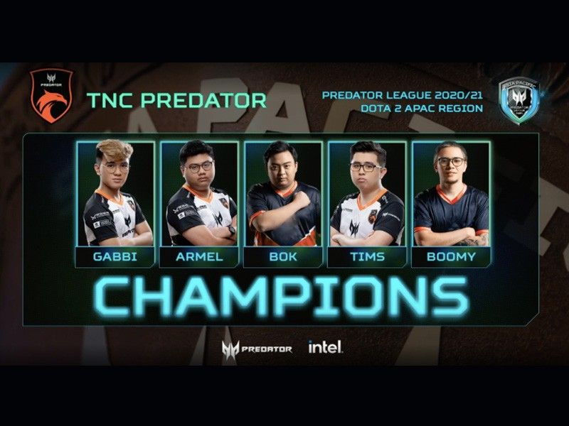 TNC Predator repeats as DOTA2 Asia Pacific Predator League champ