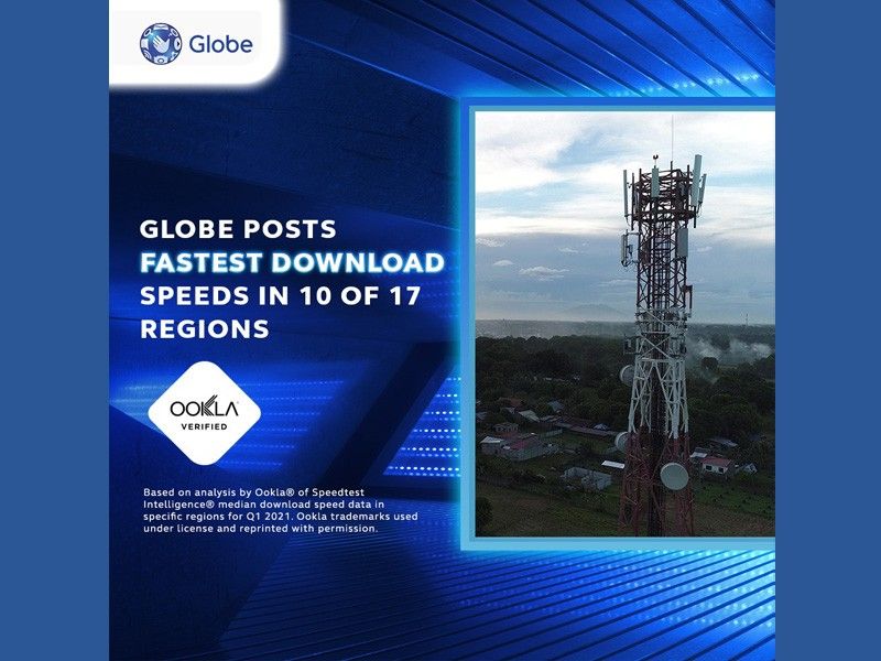 Ookla: Globe fastest download speeds in 10 of 17 regions in Q1 2021