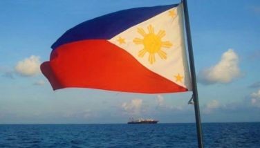 This April 13, 2021 photo released by the Philippine Coast Guard shows at least six Chinese vessels remain at Julian Felipe Reef in the West Philippine Sea.