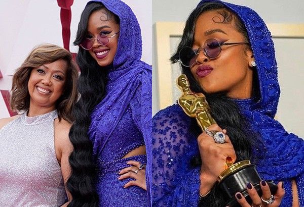 In photos: H.E.R. brings Filipina mother to Oscars 2021