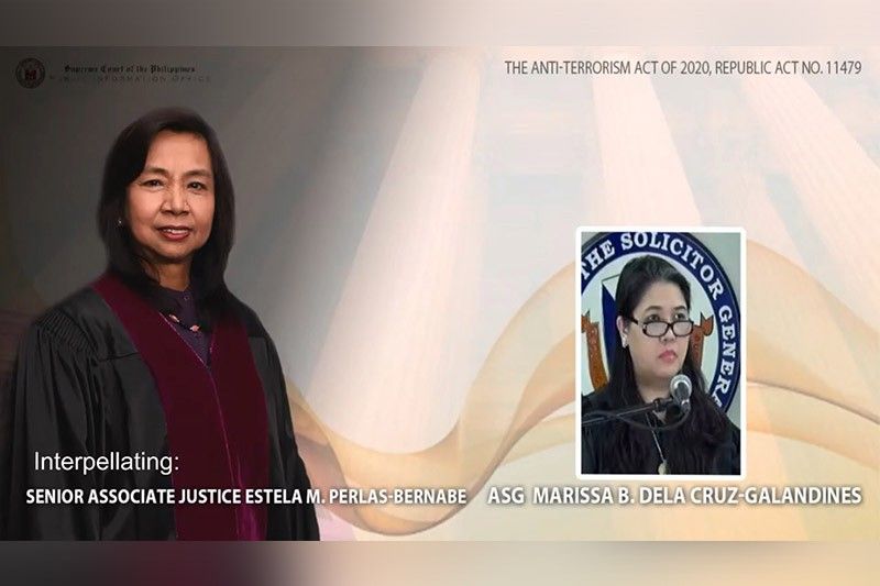 Justice Bernabe zeroes in on arrests under anti-terrorism law